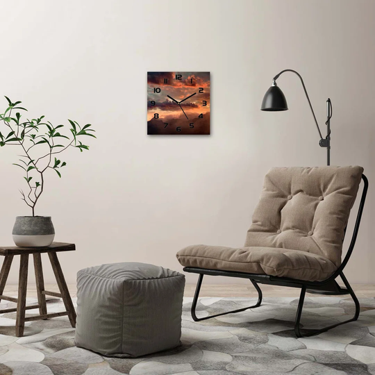 Jizele Sunset Mountains Silent Wall Clock