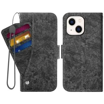Rotatable Cardholder iPhone 14 Plus Wallet Case - Black