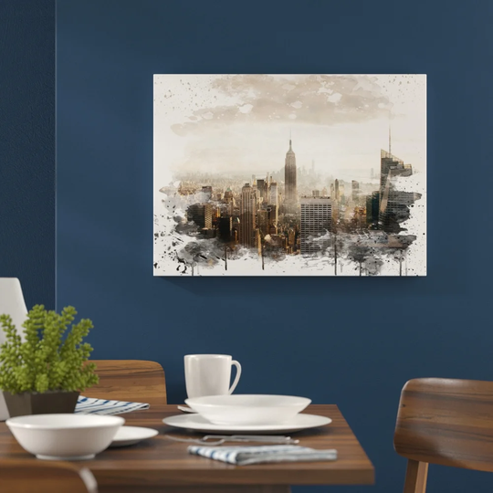 'New York City Skyline USA' Graphic Art Print Poster