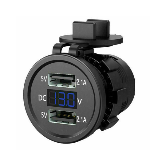 Car 12V/24 Cigarette Lighter Adapter Socket Dual USB Port Charger Power Outlet