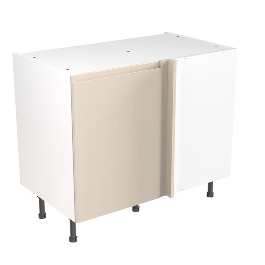 KitchenKIT J-Pull Handleless 100cm Blind Corner Base Unit - Matt Cashmere