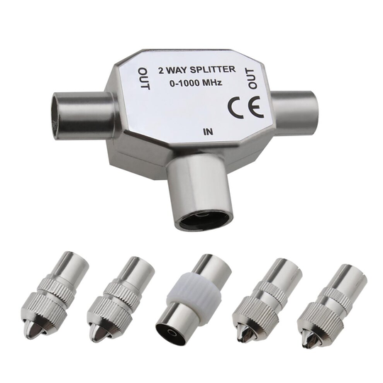 2-Way Antenna RF Coaxial Adapter with Female Male TV Aerial Coaxial Connectors