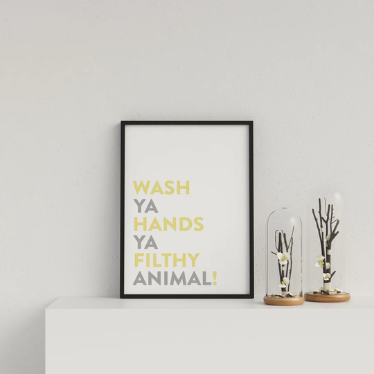 Typography Wash Ya Hands V1 Y&G