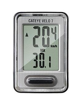 Cateye Velo 7 Wired Cycle Computer - Grey