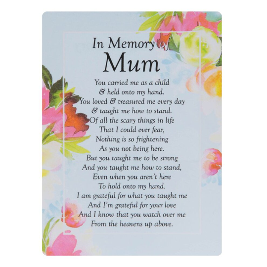 Memorial Grave Card In Memory of Mum 16.5cm x 12cm waterproof