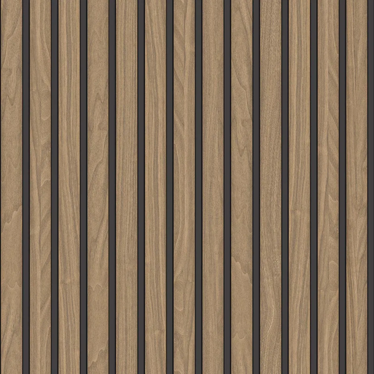 Belgravia Decor Wood Slat Walnut Wallpaper