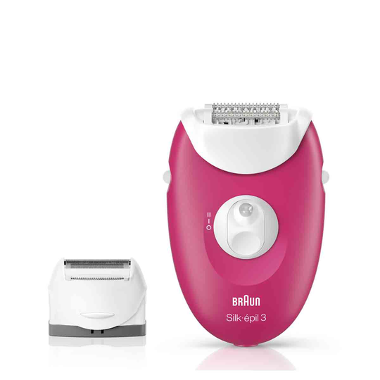 Braun Silk-epil 3 3-410 Epilator With 3 Extras Shaver Heads - Pink