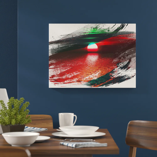 'Landscape Red Sunset' Graphic Art Print Poster
