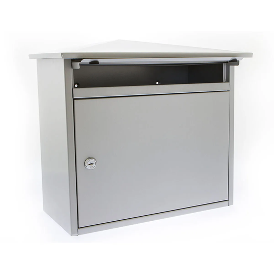 Burg-Wachter Mersey Galvanised Steel Post Box - Silver