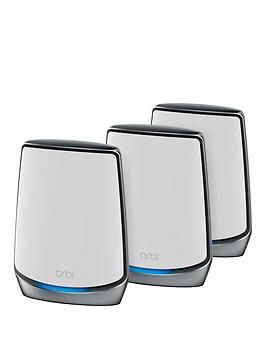 Netgear Orbi Wifi 6 Mesh System Ax6000 (Rbk853) Wifi 6 Router With 2 Satellite Extenders