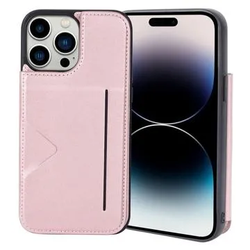 Hanman Mika iPhone 14 Pro Max Case with Wallet - Rose Gold
