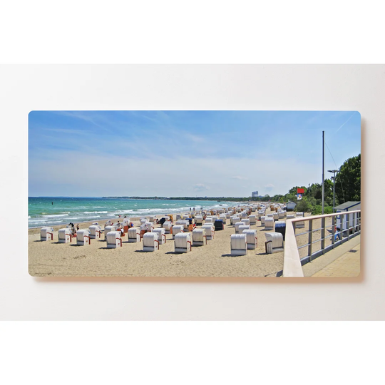 Backlight Motive Wall Picture Beach Chairs Baltic Sea Magnetic Cork Board