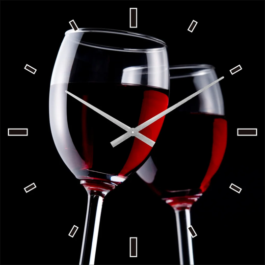 Two Wine Glasses Wall Clock