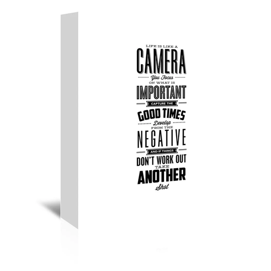 Life is Like A Camera - Wrapped Canvas Typography Print