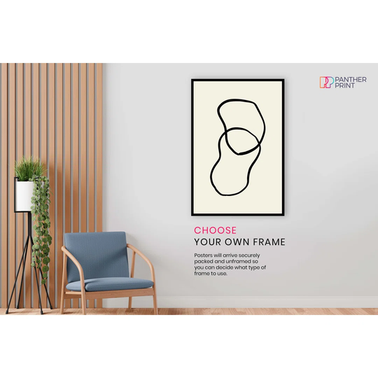 Panther Print Fine Art Prints Abstract Black Line Art Beige Background Artistic Unframed Poster, Pictures For Home Walls, Bedroom, Living Room & Bathr
