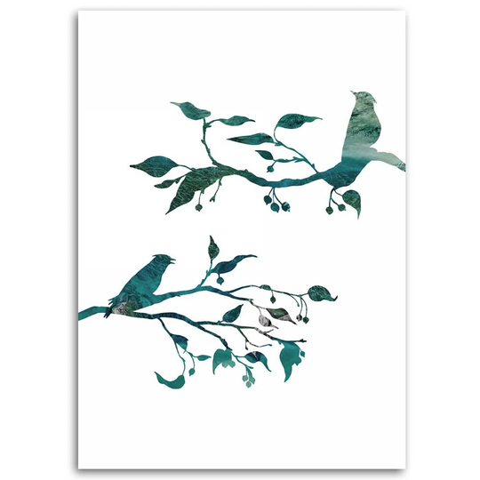 Canvas Print Birds On The Branches Nature