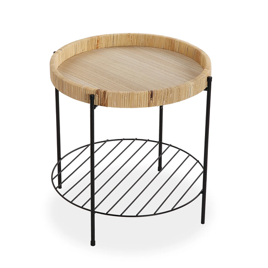 Caribou Tray Top End Table Built-In Outlets