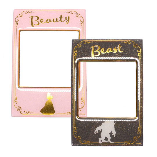 2 Piece 8 x 8 cm Plastic Magnetic Frame Set in Brown/Pink