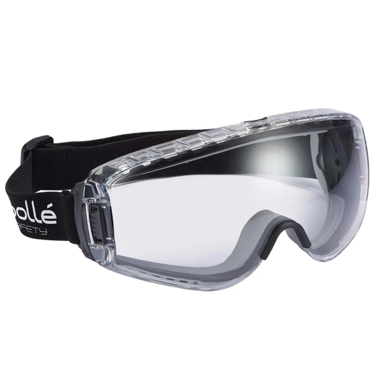 Bolle Safety Pilot Platinum Ventilated Safety Goggles - Clear