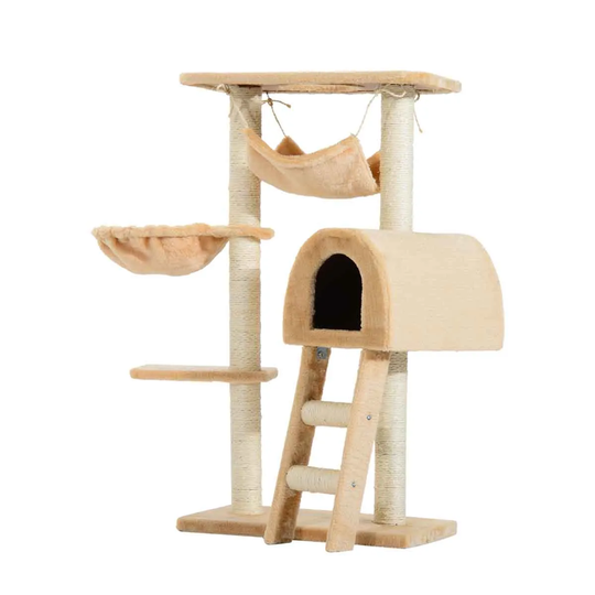 PawHut Multi Level Cat Tree Activity Centre - Beige