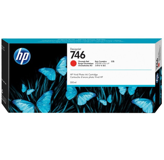 HP 746 Chromatic Red Original Designjet Ink Cartridge - Standard Yield 300ml - P2V81A