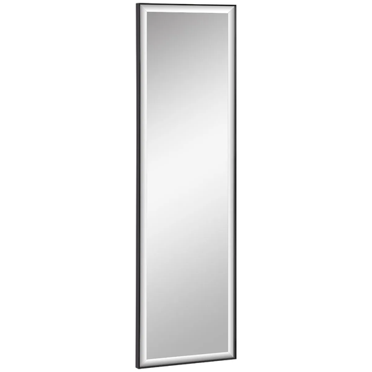 HOMCOM Full Length Mirror Dressing Mirror Wall-Mounted For Bedroom Black