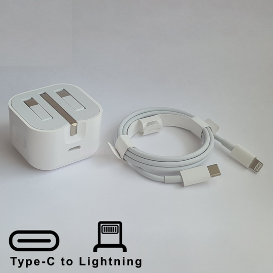 20W USB C Power Adapter Plug + 2m USB C to Lightning Cable for iPhone 12 / 12 Pro Max Fast Charger