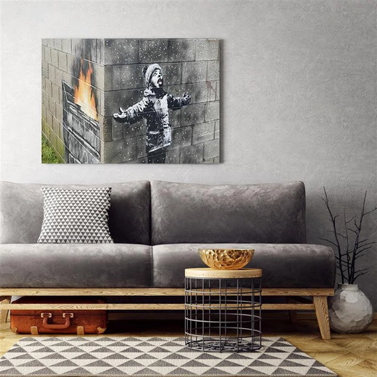 Canvas Print Banksy Mural Boy