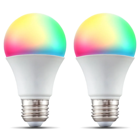B.K.Light 2X LED Smart Bulb Wifi Lamp Dimmable RGB CCT Bulb E27 Alexa Google 9W