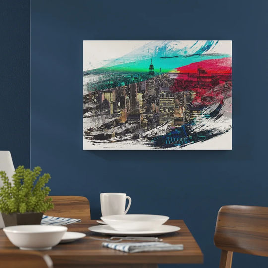 'New York Manhattan Skyline' Graphic Art Print Poster