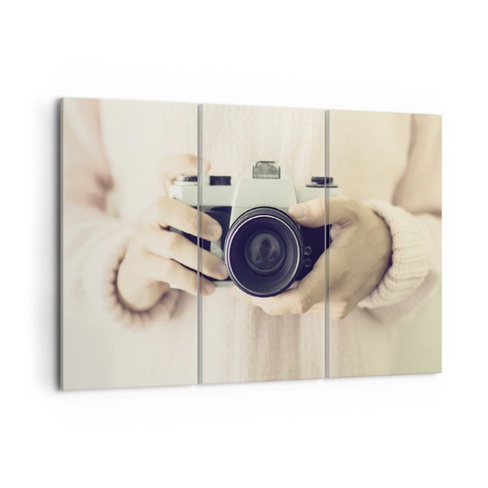 The Camera Retro - 3 Piece Wrapped Canvas Photograph
