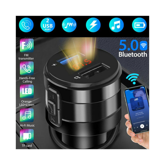 Fast Car Dual USB Charger Cigarette Lighter Socket Bluetooth Adapter Handsfree