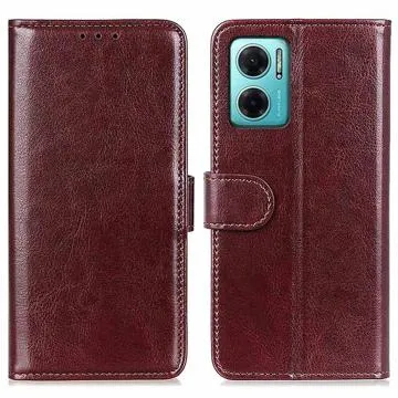 Xiaomi Redmi 10 5G/Note 11E Wallet Case with Magnetic Closure - Brown