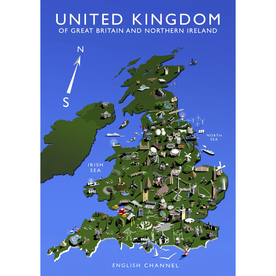 United Kingdom by Richard O'Neil - Graphic Art Print on Paper