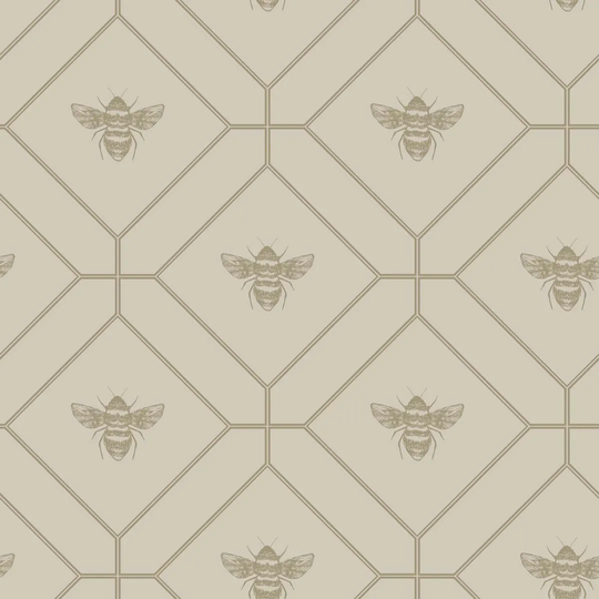 Holden Decor Honeycomb Bee Taupe Wallpaper
