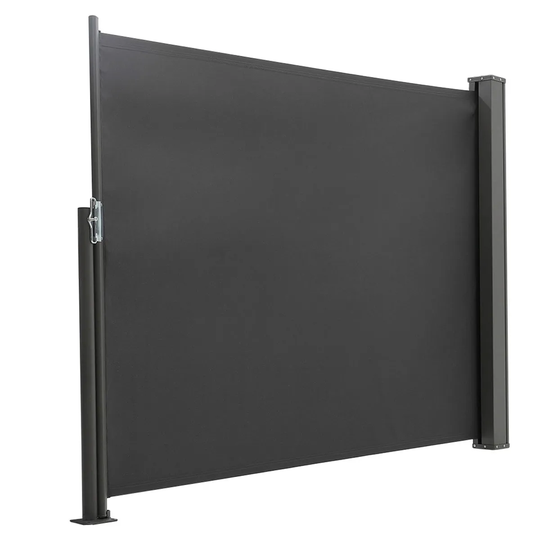 Livingandhome 3 x 1.4m Outdoor Retractable Side Awning - Dark Grey
