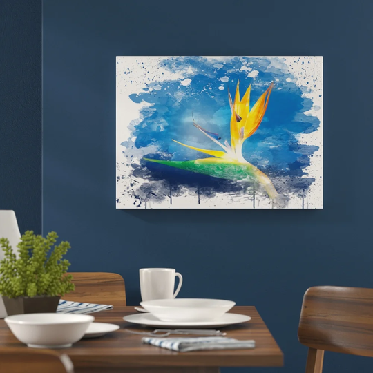 'Flower Caudata Bird of Paradise' Graphic Art Print Poster