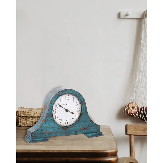 Tamson Country Analog Quartz Tabletop Clock in Worn Teal Blue