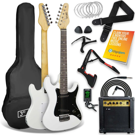 3rd Avenue 3/4 Size Electric Guitar Pack - White
