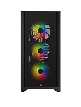 Corsair Icue 4000X Rgb Tempered Glass Mid-Tower, Black
