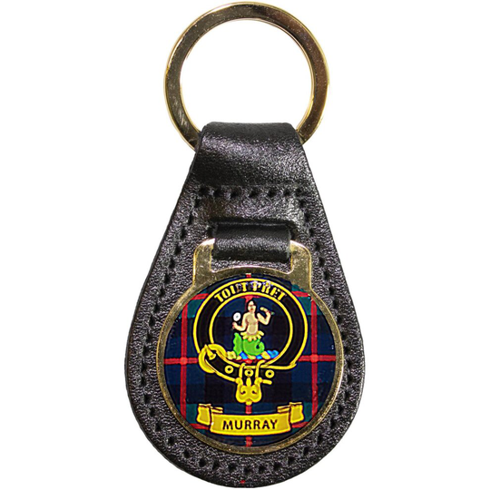 Leather Key Fob Scottish Family Clan Crest Murray Made in Scotland