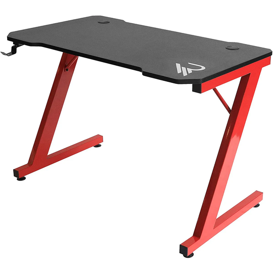 Raiden Pro Gaming Desk with Carbon Finish - Black/Red