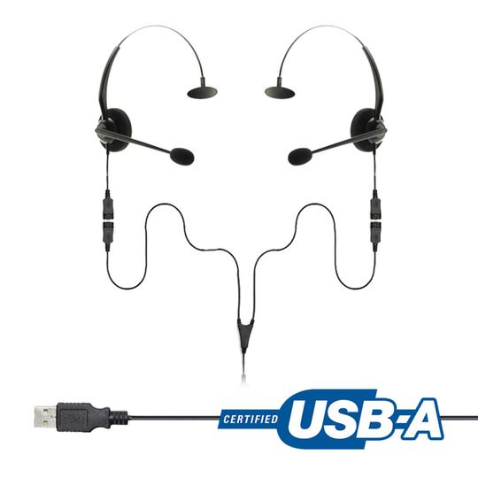 Project Telecom | USB Splitter Training Headset Bundle | 2 Users
