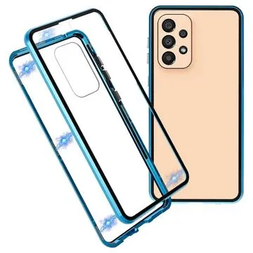 Samsung Galaxy A33 5G Magnetic Case with Tempered Glass Back - Blue
