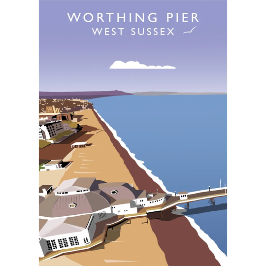 'Worthing Pier 2' by Richard O'Neil - Picture Frame Graphic Art Print on Paper