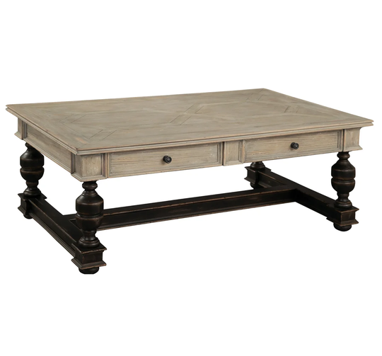 Dickens Solid Wood Trestle Coffee Table with Storage