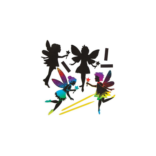 Baker Ross Fairy Scratch Art Magnets (Pack Of 10) For Kids Party Bag Fillers