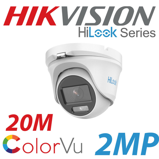 2MP 1080P COLORVU HILOOK CCTV TURRET DOME CAMERA THC-T129-M 2.8MM WIDE