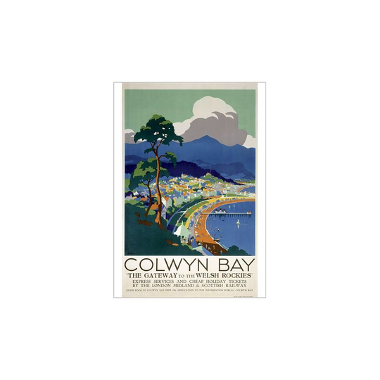(A3 (42x30cm) Poster) Colwyn Bay, LMS poster, c 1930s (Poster Print)