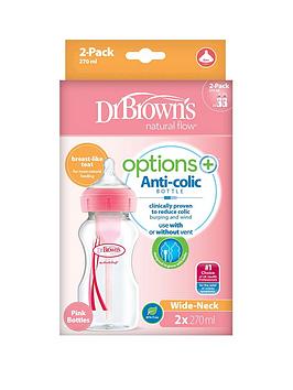 Dr Browns Options + 270Ml Bottle 2 Pack Pink, One Colour